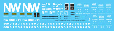 Norfolk Western 8 Door Auto Parts Black Scheme Decals