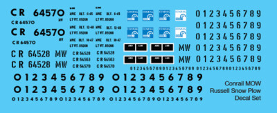 Conrail MOW Russell Snow Plow Decals