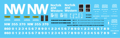 Norfolk Western 4 Door Auto Parts Black Scheme Decals