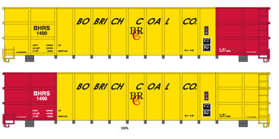 Bobrich Coal Co 1400 series High Side Gondola Decals