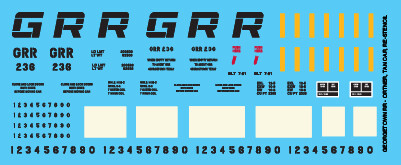 HO Scale - Georgetown Railroad Ortner White ReStencil Decals