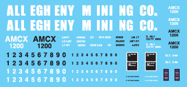 Allegheny Mining Company High Side Gondola Decals