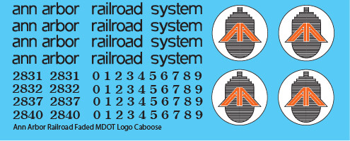 Ann Arbor Caboose MDOT Logo Decals