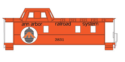 N Scale - Ann Arbor Caboose MDOT Logo Decals