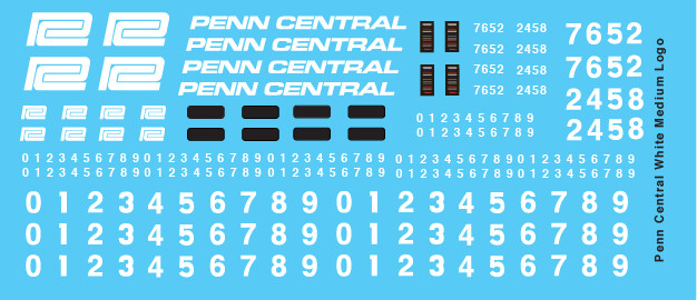 Penn Central Locomotive Medium White Logo