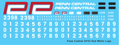 Penn Central Locomotive Red White Logo