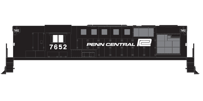 Penn Central Locomotive Medium White Logo