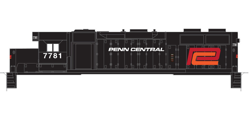 Penn Central Locomotive Decals Red Orange