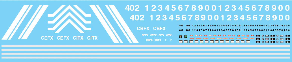 CIT Group GP38s CITX CEFX CBFX Decals