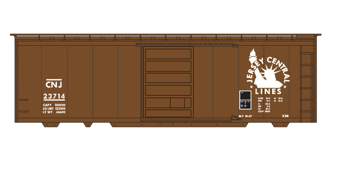 Central New Jersey Box Car 40ft Large White Logo Decal