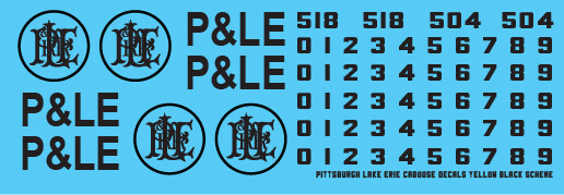 Pittsburgh Lake Erie Yellow Caboose Decals