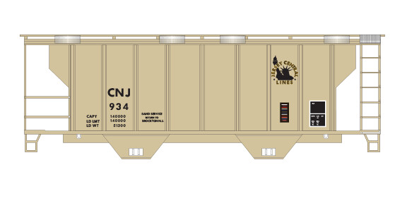 Central New Jersey PS2 Covered Hopper Black Lettering Decals