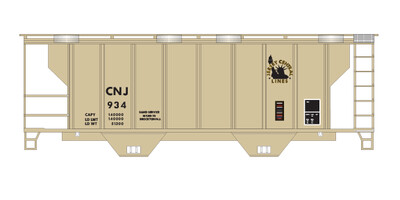 N Scale - CNJ PS2 Covered Hopper Black Lettering Decals