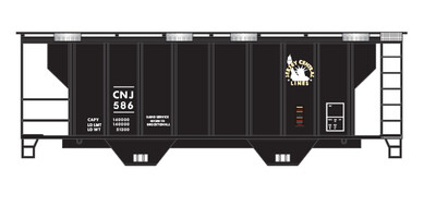 Central New Jersey PS2 Covered Hopper White Lettering Decals