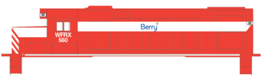 N Scale - Berry Plastics Orange GP15 Locomotive Decal