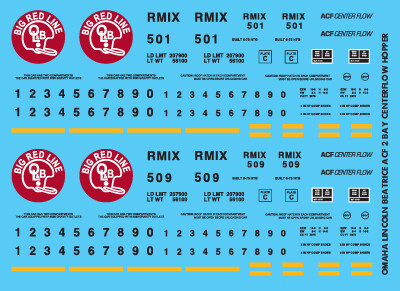 Omaha Lincoln Beatrice Covered Hopper 2 Bay ACF Decal