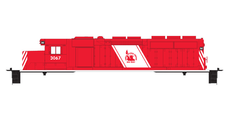 Central New Jersey SD40 Locomotive Decal Red/White Scheme