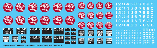 Omaha Lincoln Beatrice Maintenance of Way Decals