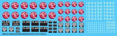 N Scale - Omaha Lincoln Beatrice Maintenance of Way Decals