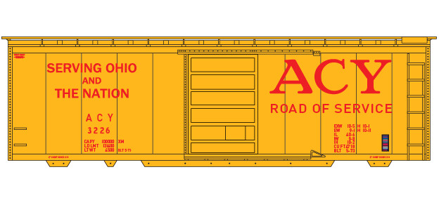 Akron, Canton &amp; Youngstown Box Car Yellow/Red Lettering Scheme