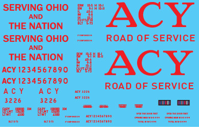 Akron, Canton &amp; Youngstown Box Car Yellow/Red Lettering Scheme