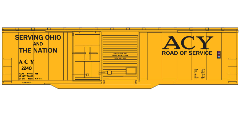 Akron, Canton &amp; Youngstown Box Car Yellow/Black Lettering