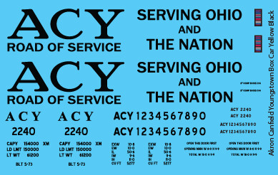 Akron, Canton &amp; Youngstown Box Car Yellow/Black Lettering