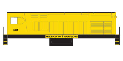 N Scale - Akron Canton &amp; Youngstown Yellow/Black Locomotive decals