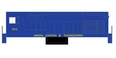 N Scale - Akron Canton &amp; Youngstown Blue/Yellow Locomotive decals