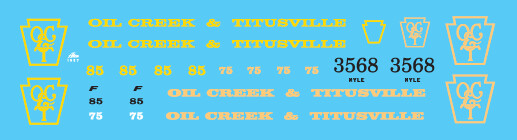 Oil Creek and Titusville Locomotive Decal Set