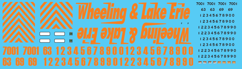 Wheeling &amp; Lake Erie (WE) Locomotive Decals
