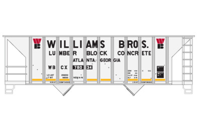 N Scale - Blue Circle Williams Bros 100T 2 bay Hopper Decal