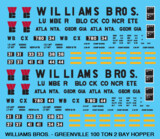 HO Scale - Blue Circle Williams Bros 100T 2 bay Hopper Decal