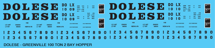 Dolese 100T 2 Bay Open Hopper Decals