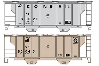 N Scale - Conrail Cv Hopper 2 Bay PS2 MOW Sand Service Decals