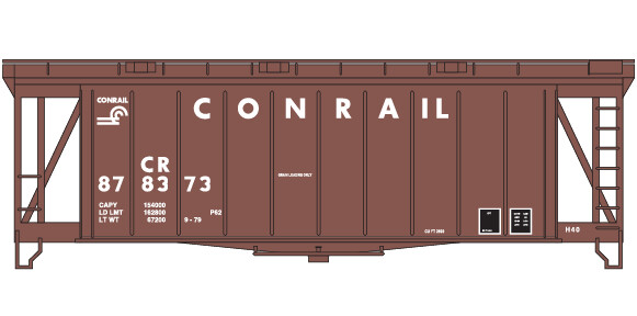 Conrail Covered Hopper Airslide 40ft Large Name Brown/White