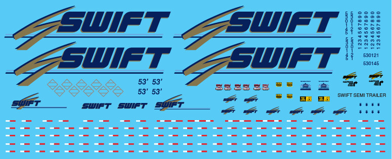 O Scale (1:48) - Semi-Trailer Swift Decals