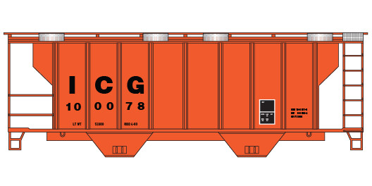 N Scale EJE Covered Hopper 2 Bay PS2 Orange Decals