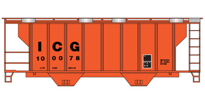 N Scale - ICG 2 Bay PS2 Orange Initials Only Decals