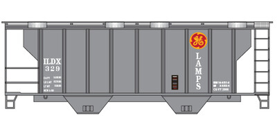 HO Scale - GE Lamps Covered Hopper 2 Bay PS2 Decals