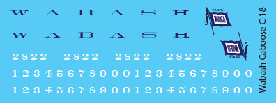 Wabash C-18 Caboose Decals