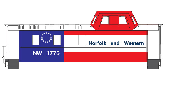 Norfolk Western C-18 Bicentennial Caboose Decals