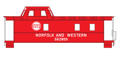 Norfolk Western C-18 Caboose White Logo Decals