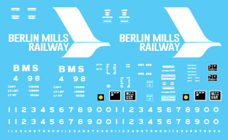 N Scale - Berlin Mills Railway 50' Boxcar Decals (BMR)