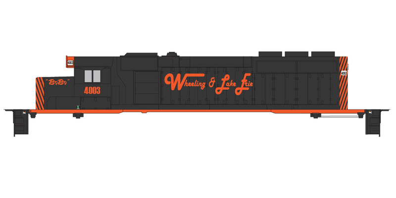 Wheeling &amp; Lake Erie 4003 - Old Paint Scheme Decal Set