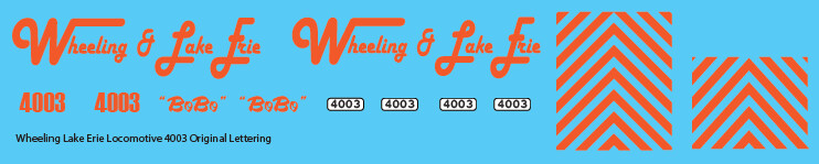 Wheeling &amp; Lake Erie 4003 - Old Paint Scheme Decal Set
