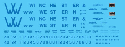 N Scale - Winchester &amp; Western Railroad Yellow/Blue Covered Hopper Decals