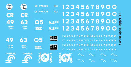 Conrail H2 4-Bay Open Hopper Decal Set