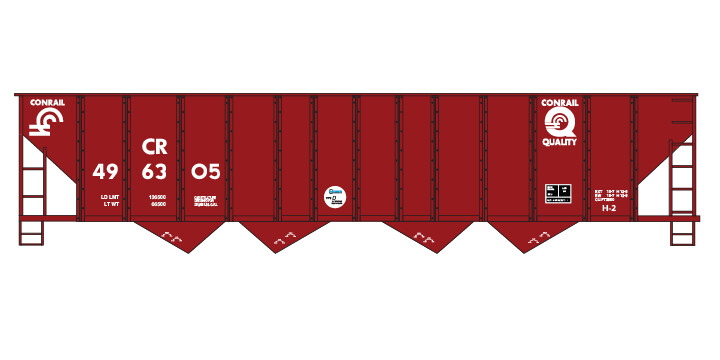 Conrail H2 4-Bay Open Hopper Decal Set