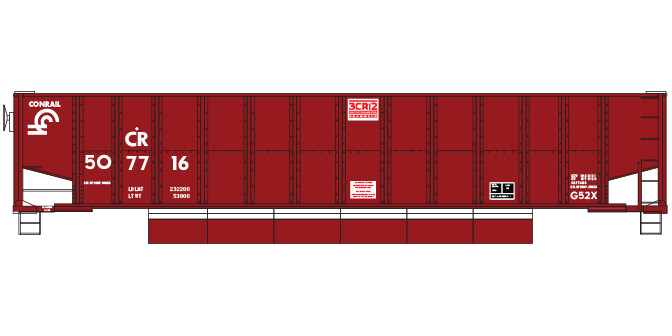 Conrail G52X Coalporter - White Lettering Decal Set